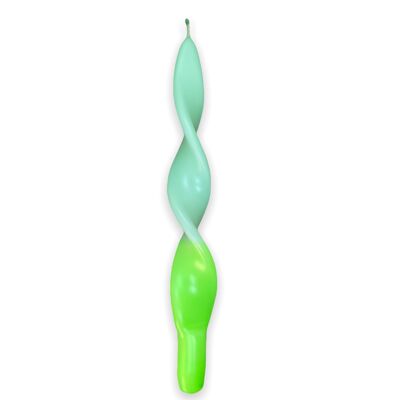Twist candle neon green & mint