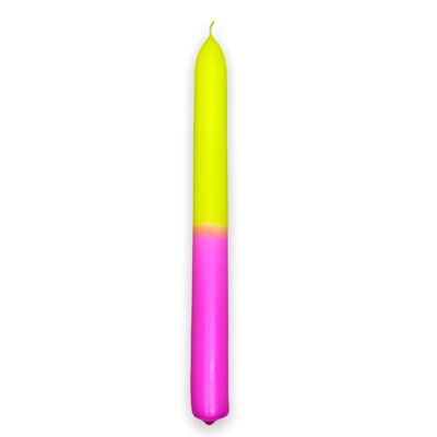 Stabkerze 24cm neonmagenta & gelb