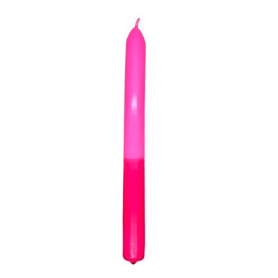 Candle 24cm neon red & pink