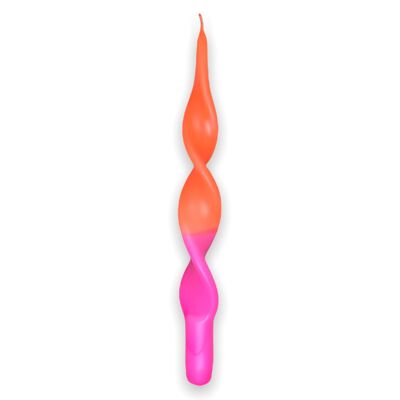 Twist candle neon pink & neon orange