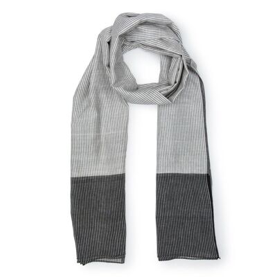 COTTON SCARF KAI FAIR TRADE PRODUCT black white