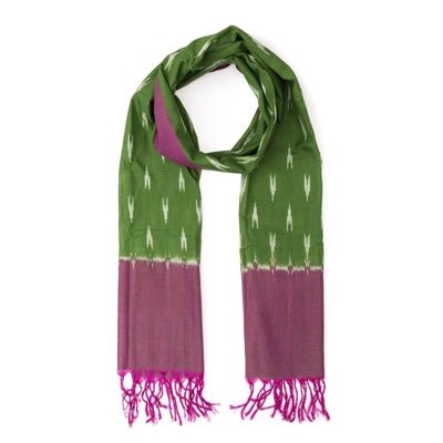 Cotton fular green white pink fair trade product