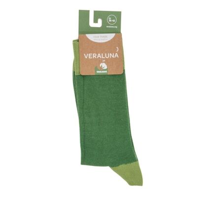 Grüne Socken aus Bio-Baumwolle, Fair-Trade-Produkt