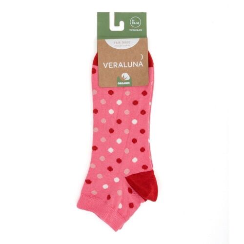 Calcetines Tobilleros Dots  Rosa Producto de Comercio Justo