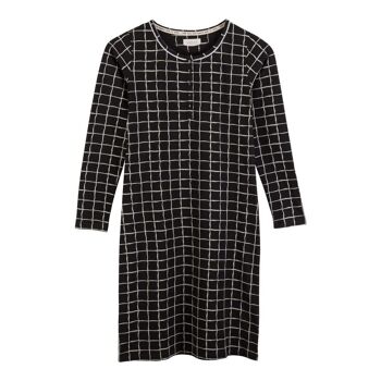 CHEMISE DE NUIT EN COTON BIOLOGIQUE DELTA PRODUIT ÉQUITABLE carreaux noirs 4