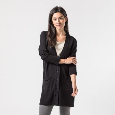 ORGANIC COTTON CARDIGAN FERT FAIR TRADE PRODUCT black