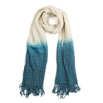 WOOL SCARF SHADOW DEGRAD FAIR TRADE PRODUCT azul sal