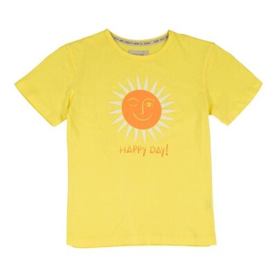 T-shirt Akira gialla in cotone organico Prodotto del commercio equo e solidale