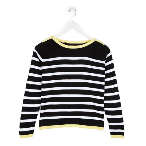 Organic cotton jersey hana black stripes fair trade product