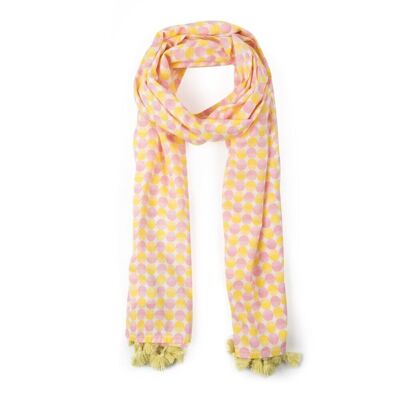 ORGANIC COTTON SCARF DOTS STRIPES FAIR TRADE PRODUCT