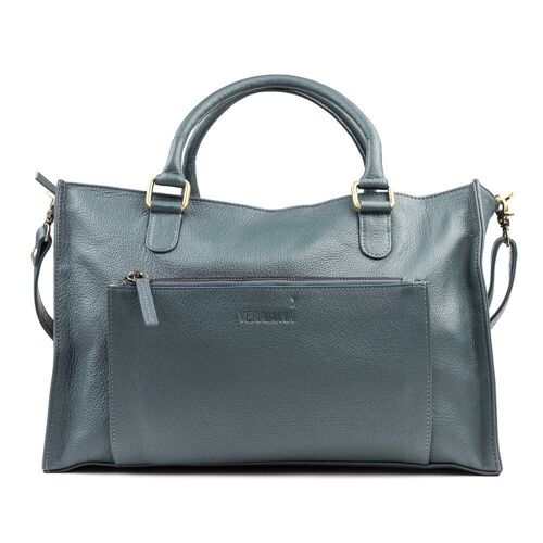 NATURAL LEATHER PURSE COURIER slate