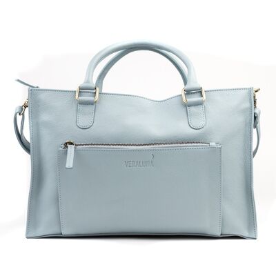NATURAL LEATHER PURSE COURIER blue