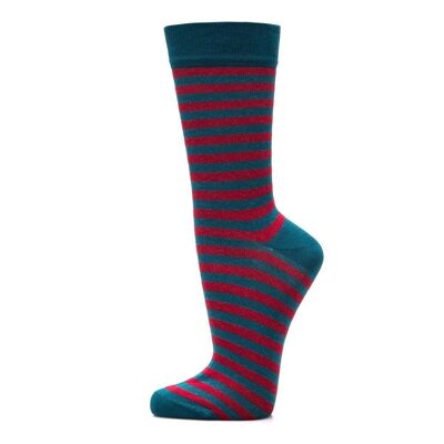Veraluna organic socks stripes carmin