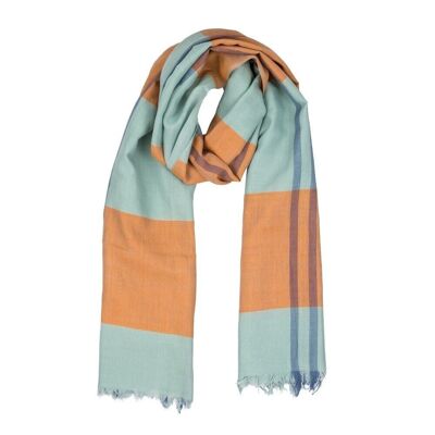 COTTON SCARF KODAK FAIR TRADE PRODUCT caramel blue