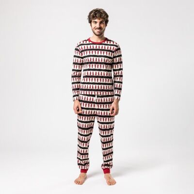 Pyjama de Noël en coton biologique rouge et noir Produit équitable