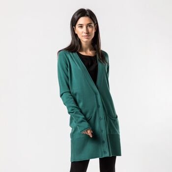 CARDIGAN EN COTON BIOLOGIQUE FERT PRODUIT ÉQUITABLE épicéa 10