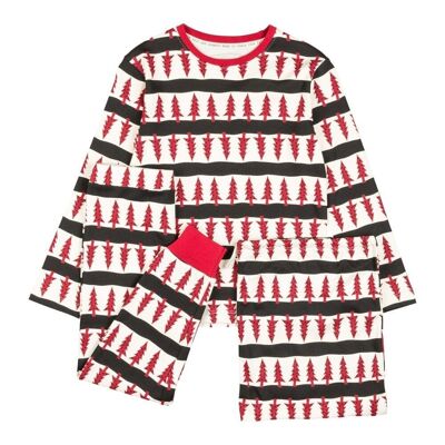 Pajama kid organic xmas tree red black