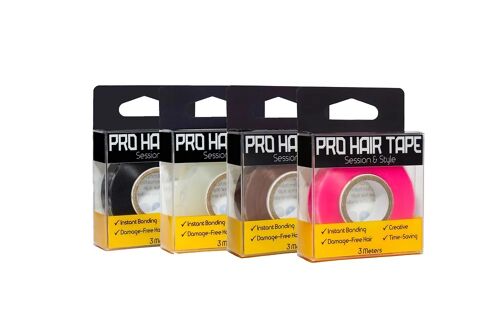Pro Hair Tape Pro Pack - Black, Pink, Brown, Clear/Blonde