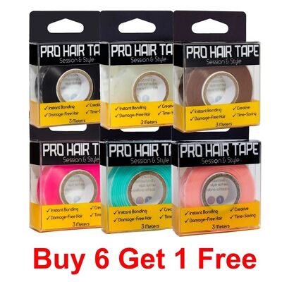 Pro Hair Tape Full Pack – Schwarz, Pink, Braun, Klar/Blond, Aqua, Blush + Pink