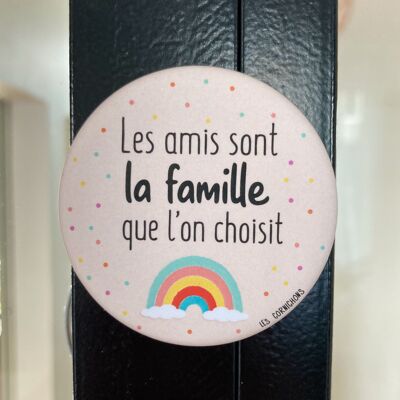 Magnet-Flaschenöffner „Freunde sind die Familie, die wir wählen“ – hergestellt in Frankreich –