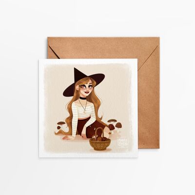 Fall Witch 50 Square Card