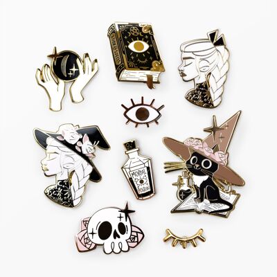 Set di 8 Pin's Witchy Vibes (su ordinazione) 100