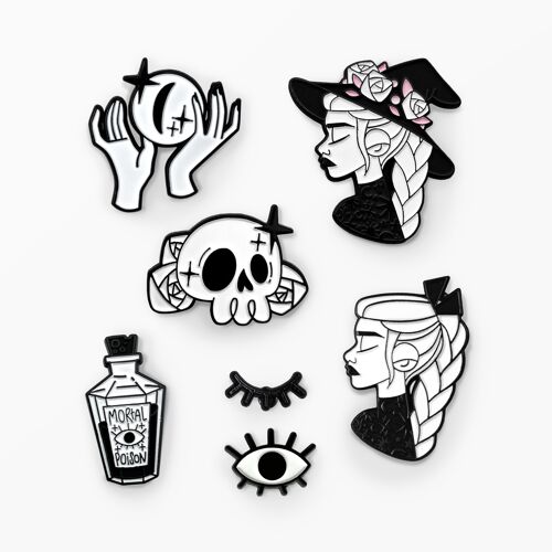 Lot de 6 Pin's Witchy Vibes (sur commande) 50