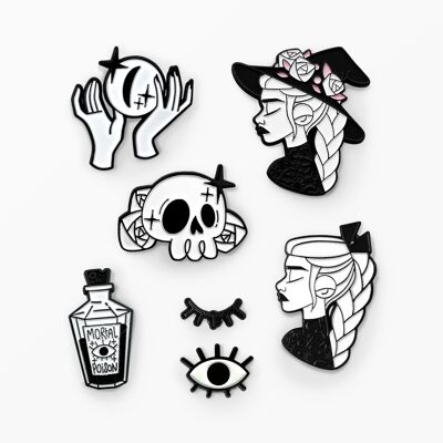 Set mit 6 Pin's Witchy Vibes (auf Bestellung) 50