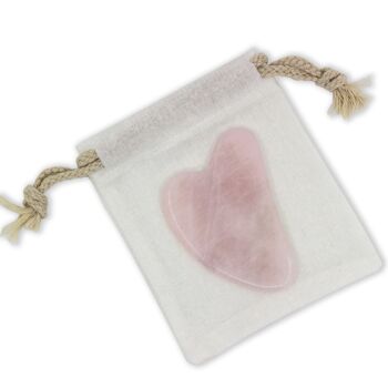 Lot de 11 + 1 Gratuit - Gua Sha en Quartz Rose avec Housse 8