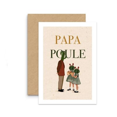Carta illustrata "Papa Poule" – Mémère Fougère