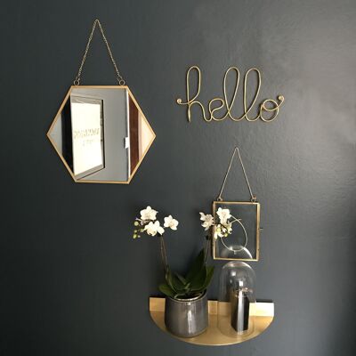 Décoration murale - HELLO - sparkle doré