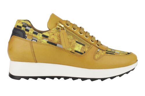 Kara sneaker Klimt The Kiss geel