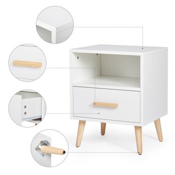 Meerveil Meuble de Rangement Moderne, Couleur Blanche, Unité de Rangement Simple et Tiroir 6