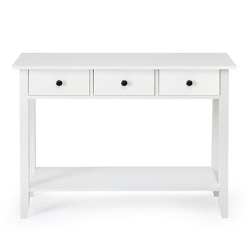 Table console de style minimaliste Meerveil, couleur bois blanc, avec 2/3 tiroirs - 3 tiroirs 1