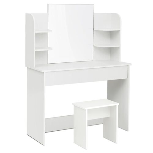 Meerveil Dressing Table Set, Large Storage Space, Providing Mirror, Drawer, Stool