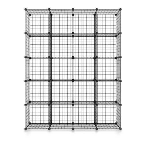 Meerveil Bedroom Wire Mesh Wardrobe, 20 Cubes