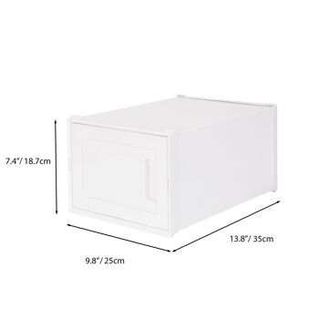 Boîte à chaussures empilable et transparente Meerveil, 12 cubes, blanc - L-White 5