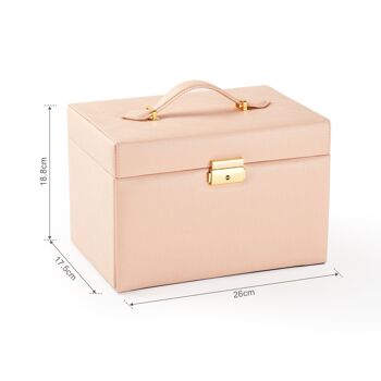 Boîte à Bijoux Meerveil, Couleur Rose/Noir/Gris, Design Classique - Gris 8