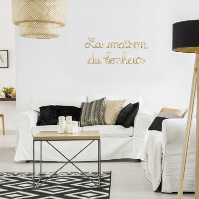 Décoration murale - LA MAISON DU BONHEUR - sparkle doré