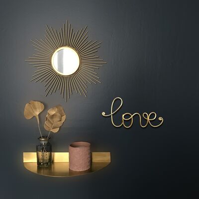 Wall decoration - LOVE - golden sparkle