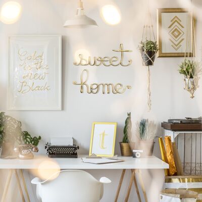 Wall decoration - SWEET HOME - Gold