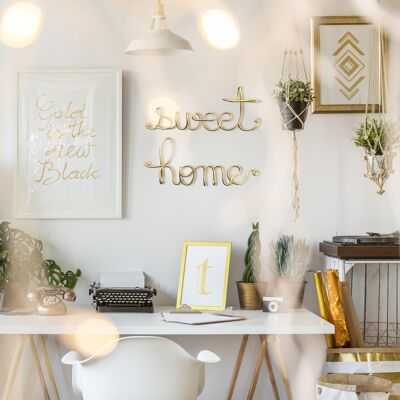 Decorazione murale - SWEET HOME - Oro