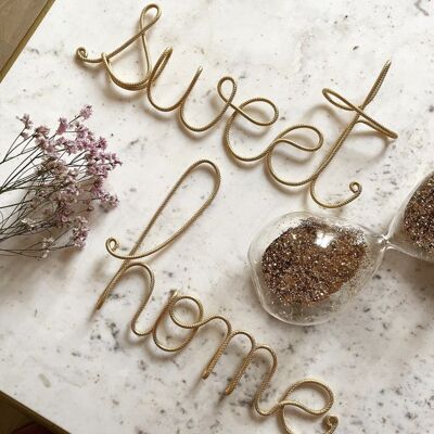 Wall decoration - SWEET HOME - golden sparkle