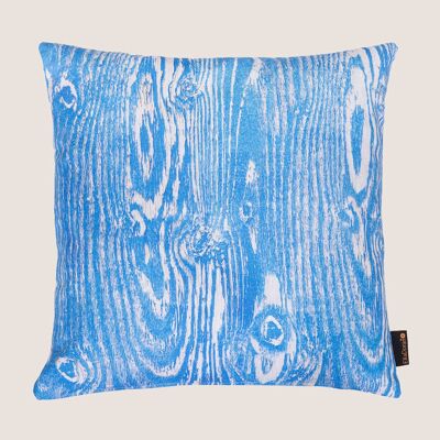 Wood Grain Blue cushion cover no pad 45x45