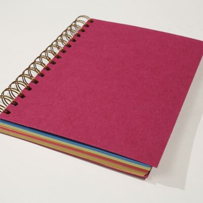 Spiral notebook 15x21cm, multicolored leaves