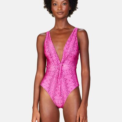 MAILLOT DE BAIN UNE PIÈCE FRONTAL - Mira - Rose