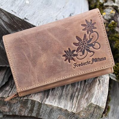 Women's Leather Wallet - Women's Leather Wallet - angel model (brown)