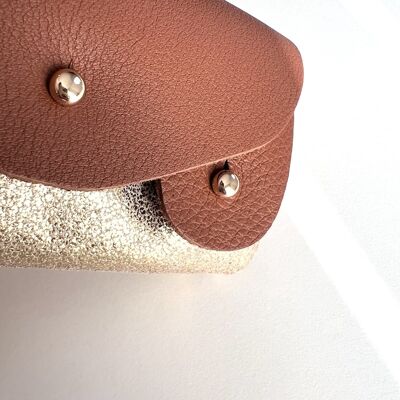 Caramel and Light Gold coin purse