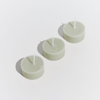 Tris di candele tealight 'Alenya' Verde acqua