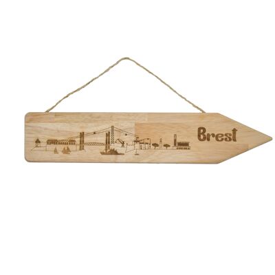 Brest wood sign